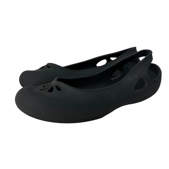 Crocs Thea Slingback Ballet Shoes Flats Closed Toe‎ Slip On Black Womens Size 7 - Picture 1 of 9